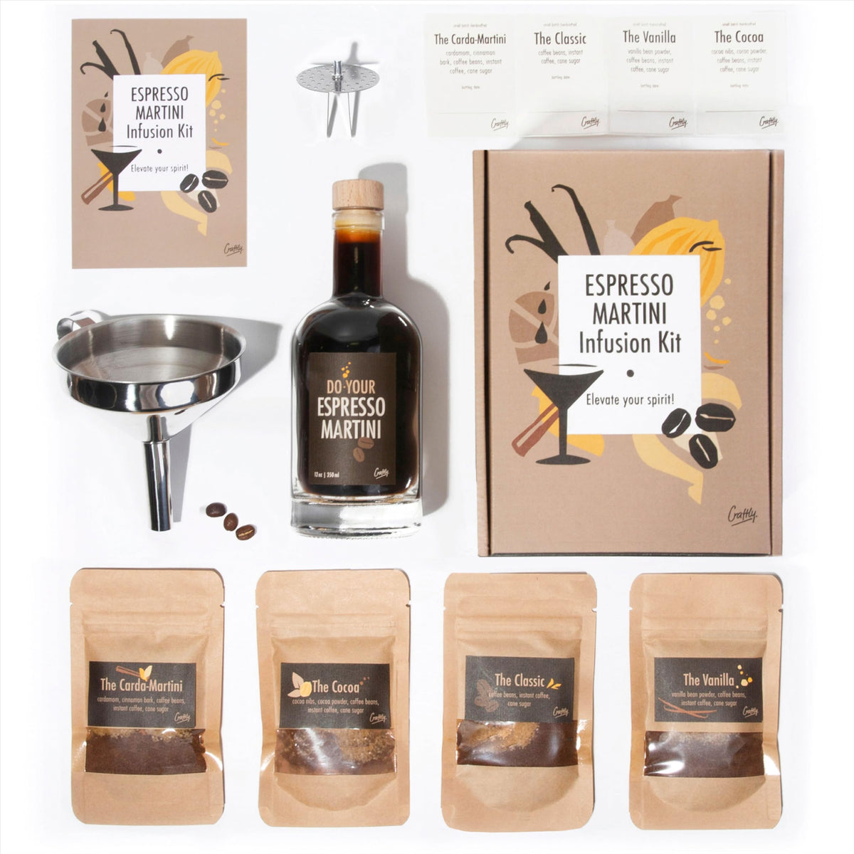 Craftly Espresso Martini Infusion Kit – DIY Cocktail Blends & Gift Set