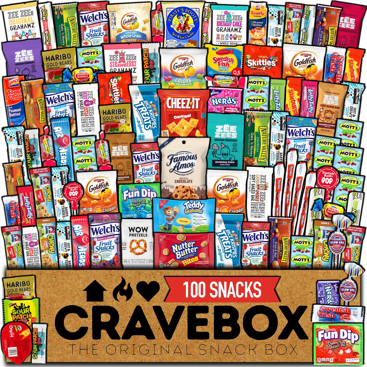 CRAVEBOX Snack Box (100 Count): Mother's Day Variety Gift Pack