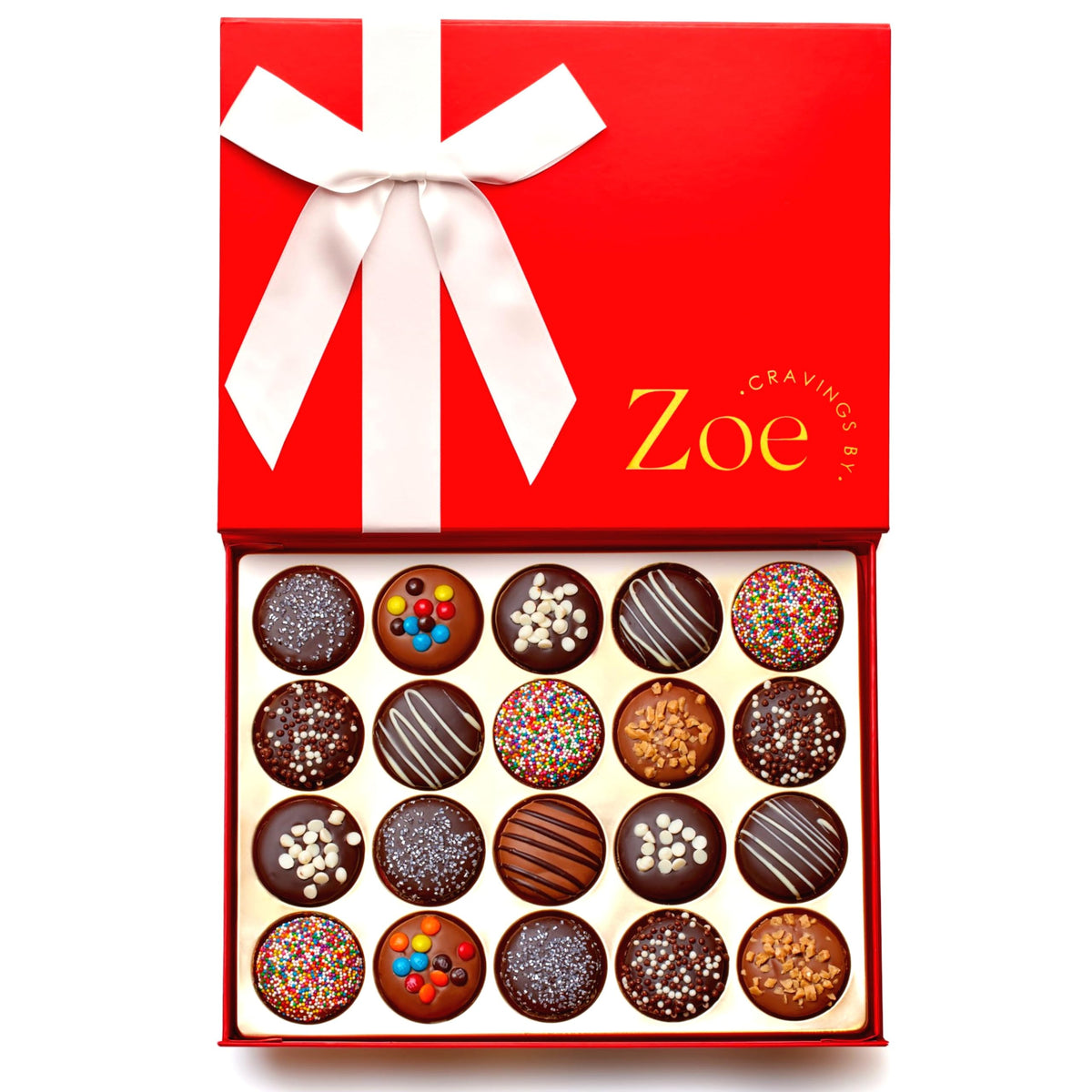 CRAVINGS BY ZOE Gourmet Chocolate Cookies Gift Basket – 20 Count, Kosher Milk & Dark Belgian Chocolate