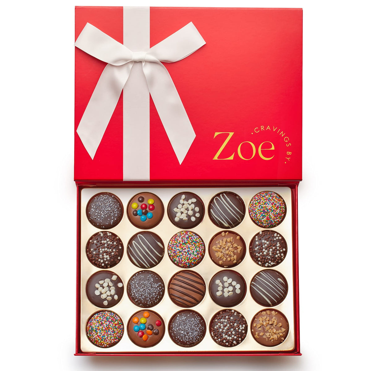 CRAVINGS BY ZOE Gourmet Chocolate Cookies Gift Basket – 20 Count, Kosher Milk & Dark Belgian Chocolate