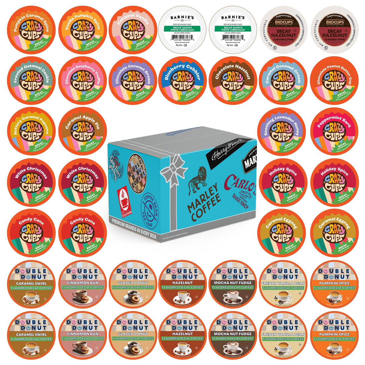 Crazy Cups Flavored Decaf Pods Variety Pack – 40 Count, Keurig K-Cup Compatible