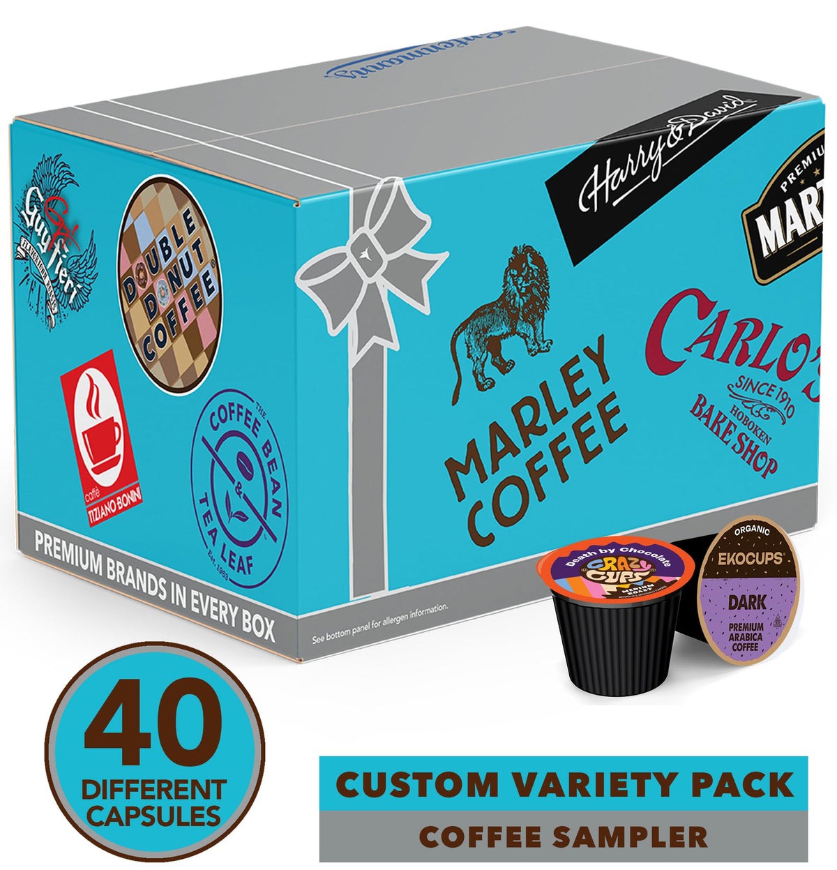 Crazy Cups Coffee Pods Variety Pack – 40 Assorted Keurig K-Cup Pods from Top Brands