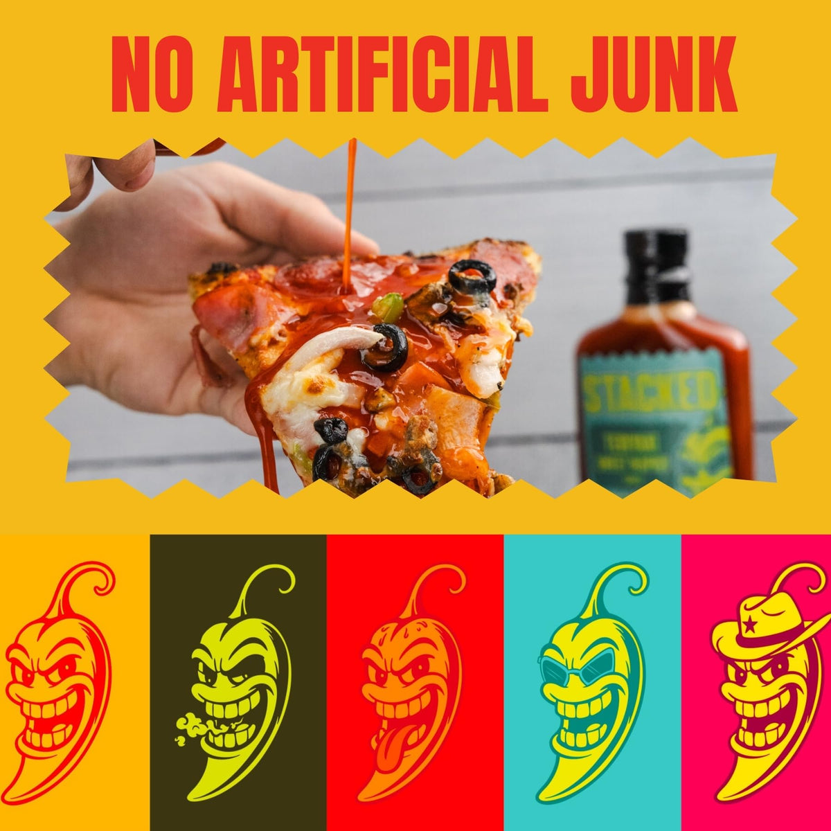 Crippling Hot Sauce Stacked Variety Pack – 5 Flavors, 6.7 oz Each