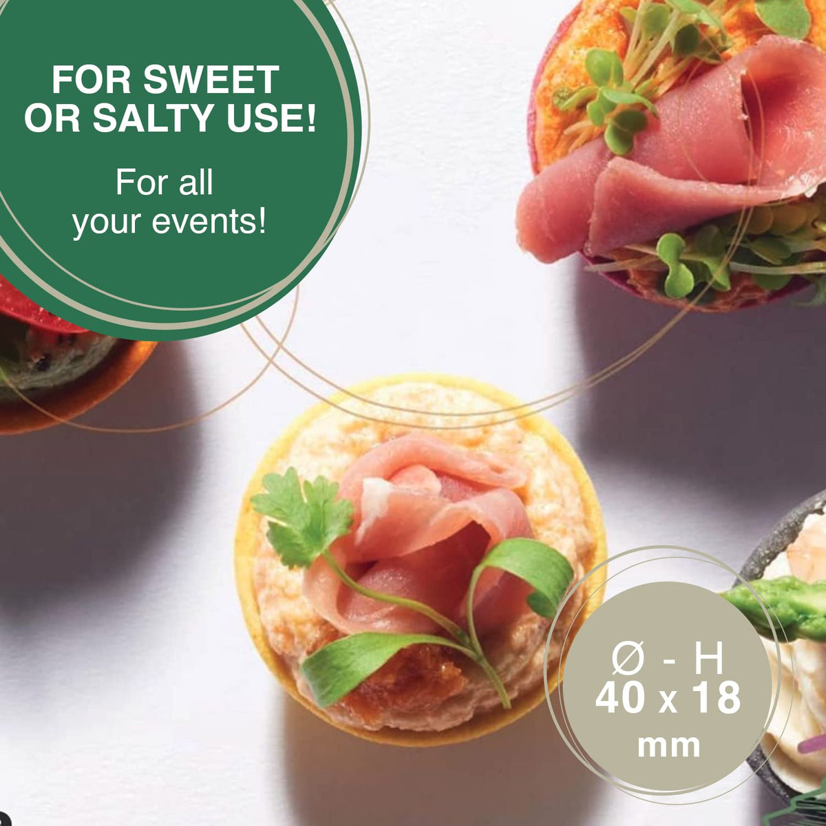 CROC'IN Sweet Premium Mini Tart Shells – Ready-to-Fill Edible Pastry Pans (60 Pieces)