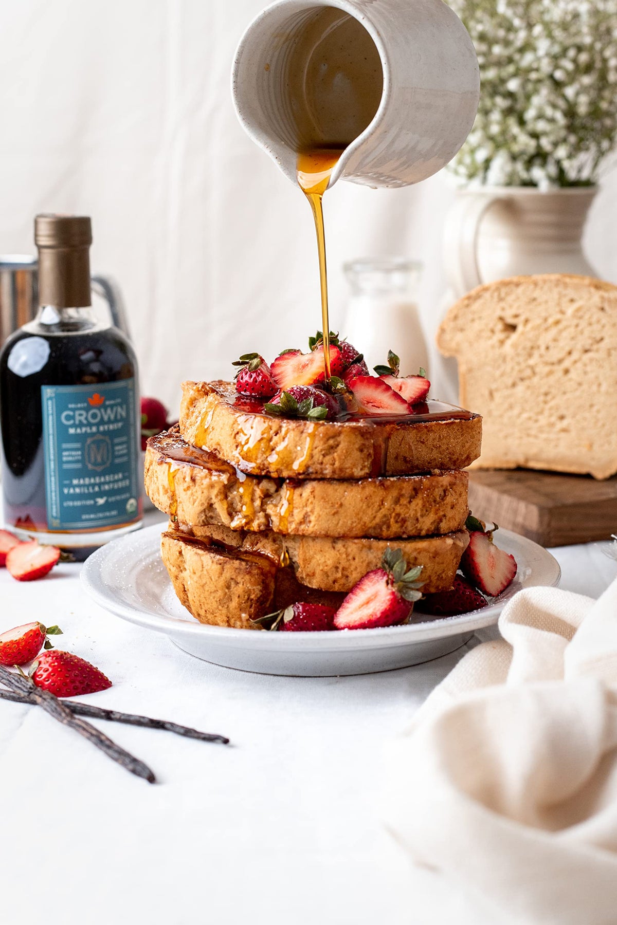 Crown Maple Madagascar Vanilla Infused Organic Maple Syrup, 25 oz | Gluten Free & Non-GMO