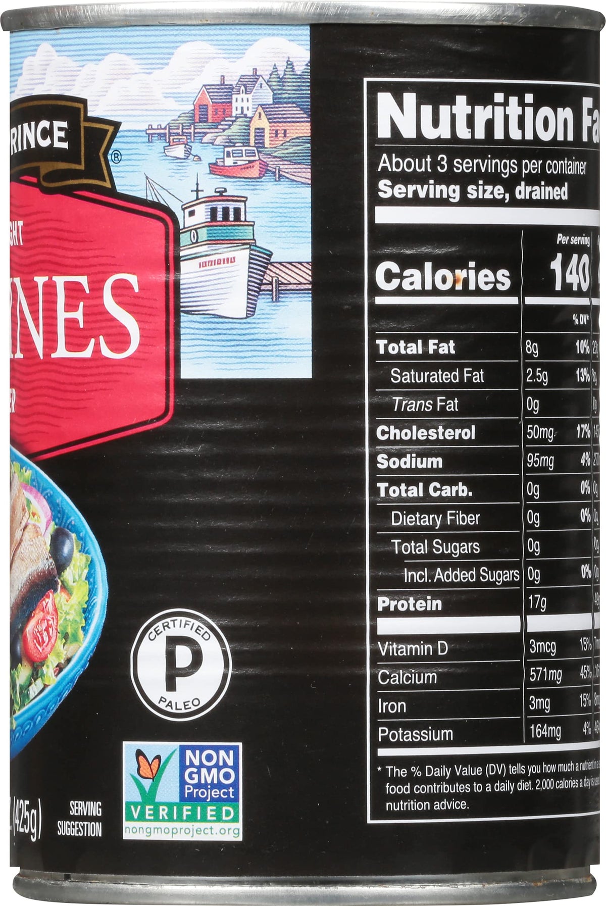 Crown Prince Sardines in Water - 15oz Cans (12 Pack) | Wild-Caught & Sustainable