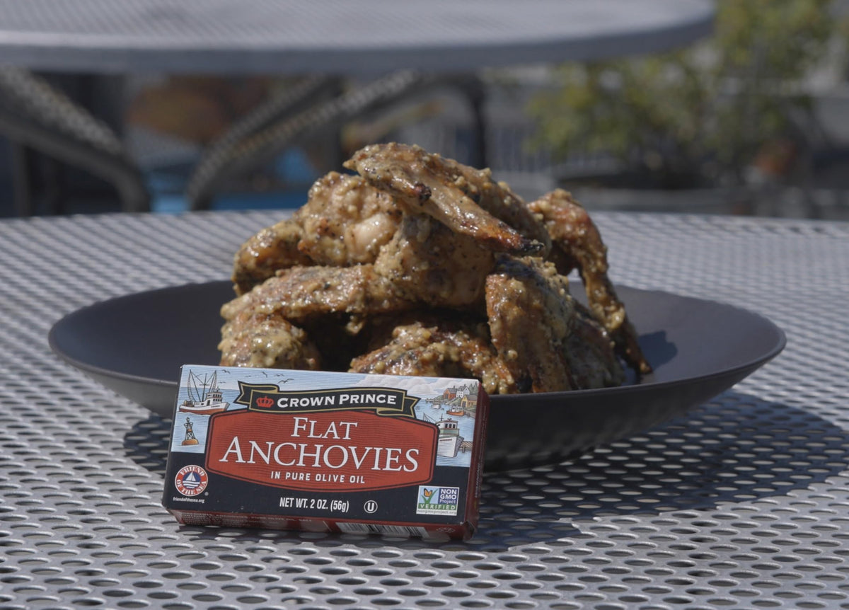 Crown Prince Flat Anchovies in Olive Oil – 2oz Cans (Pack of 12) | Non-GMO, Paleo, Keto