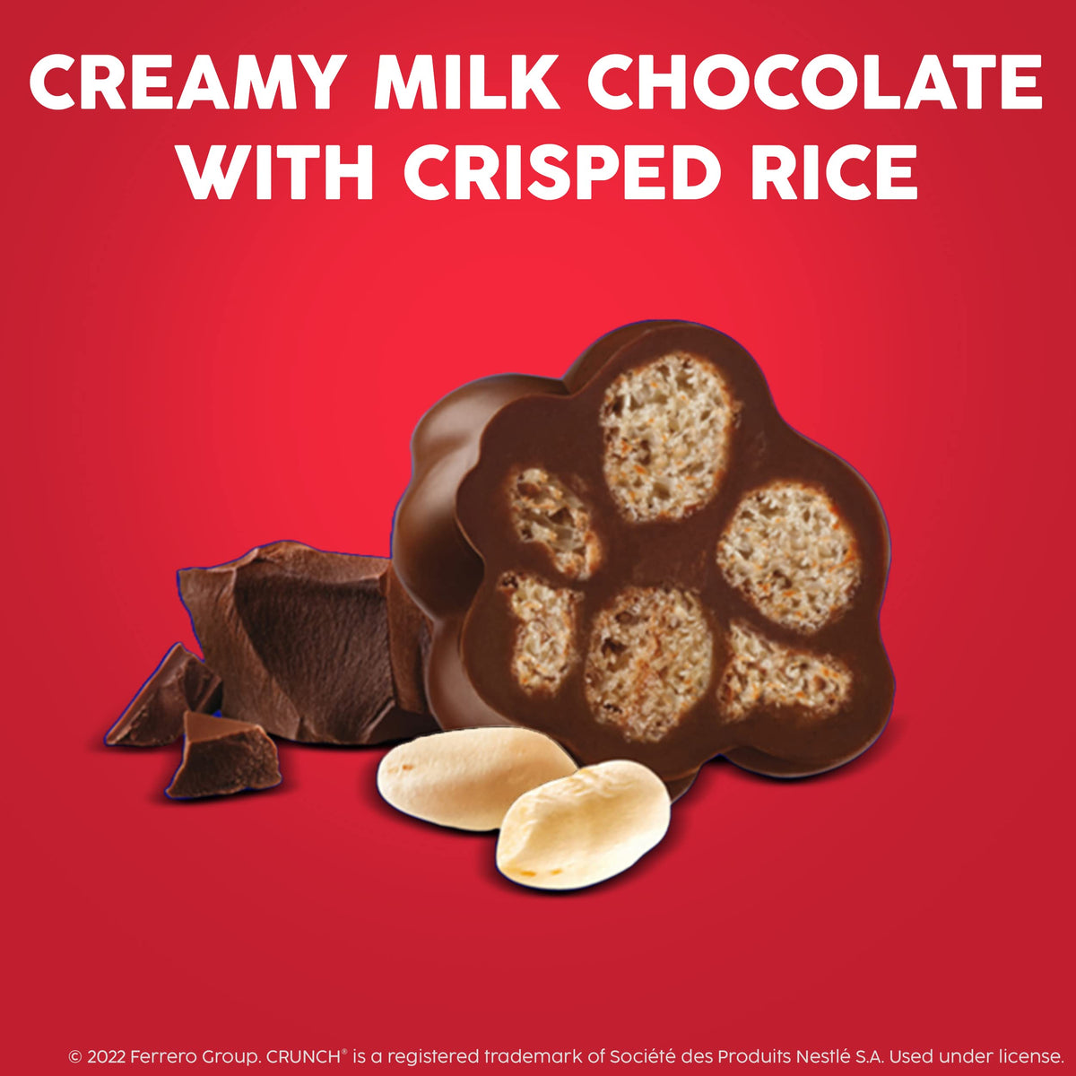 Buncha CRUNCH Candy – Creamy Milk Chocolate with Crisped Rice, 8 Resealable Bags (8 oz Each)