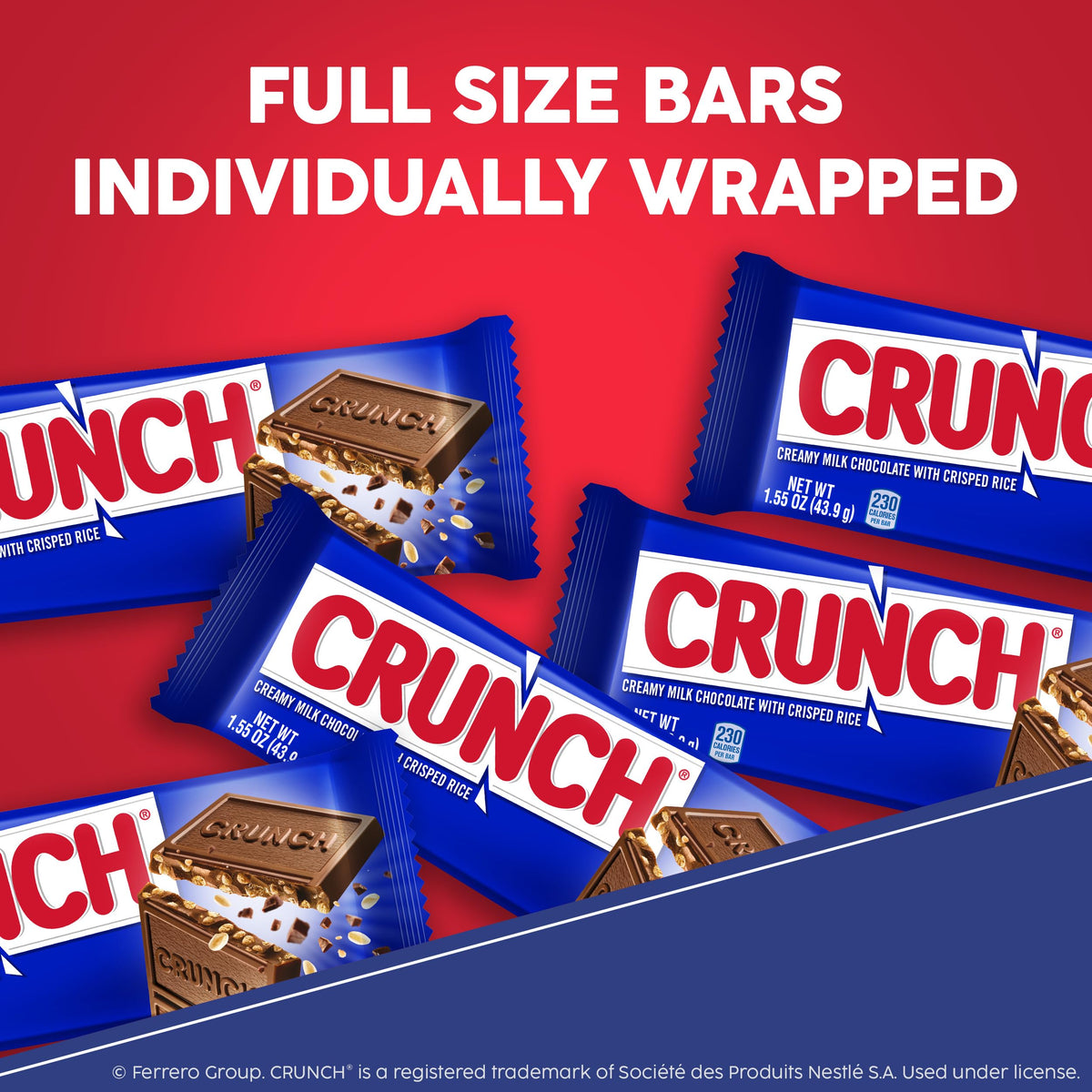 CRUNCH Full-Size Milk Chocolate Bar with Crisped Rice – 1.55 oz