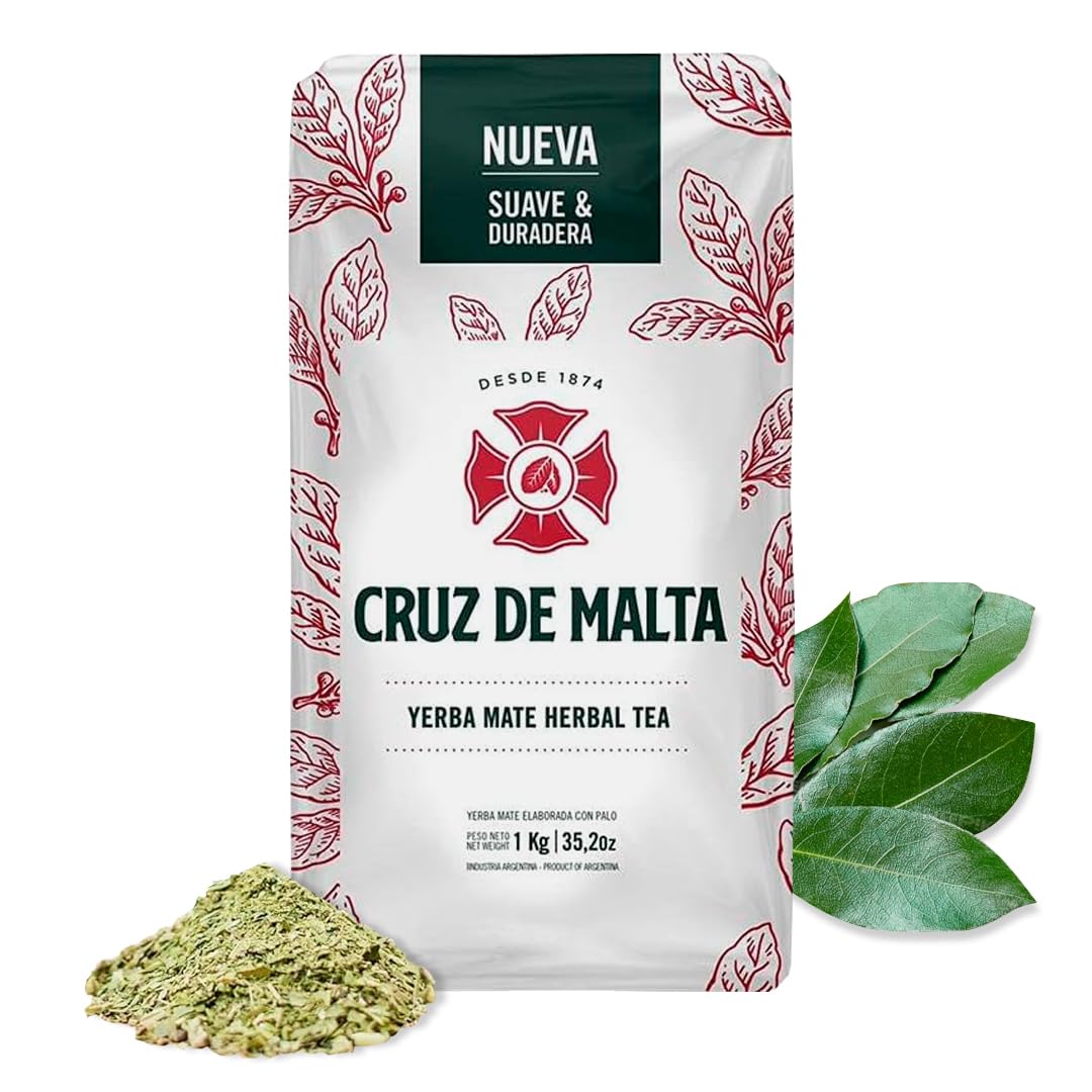 CRUZ DE MALTA Yerba Mate 3-Pack, 2.2 Lbs (1 Kg) Each Bag - Total 3 Kilos