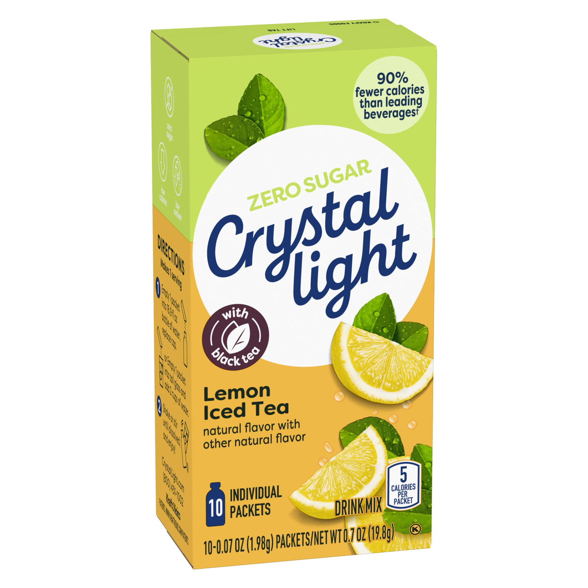 Crystal Light Lemon Iced Tea On-the-Go Packets | 120 Count, 12 Boxes