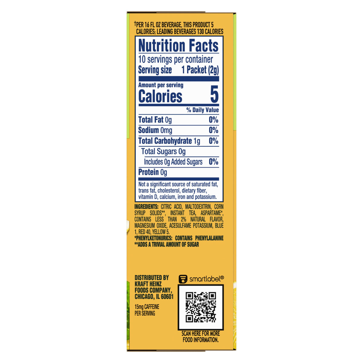 Crystal Light Lemon Iced Tea On-the-Go Packets | 120 Count, 12 Boxes