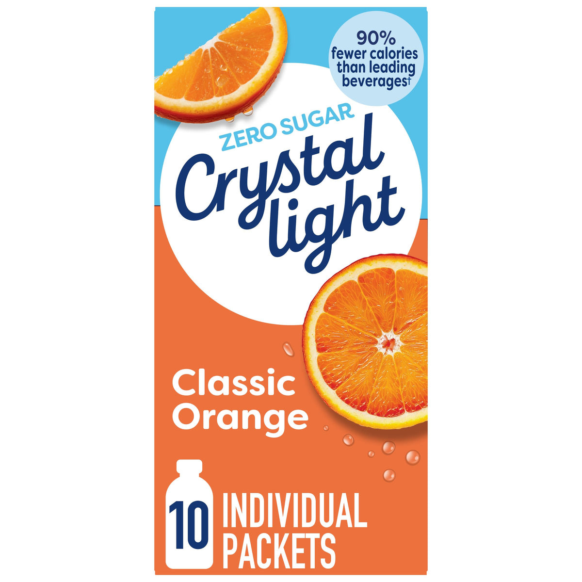 Crystal Light Classic Orange On-The-Go Powdered Drink Mix – 120 Pack (12 Boxes), 5 Calories per Packet, Naturally Flavored