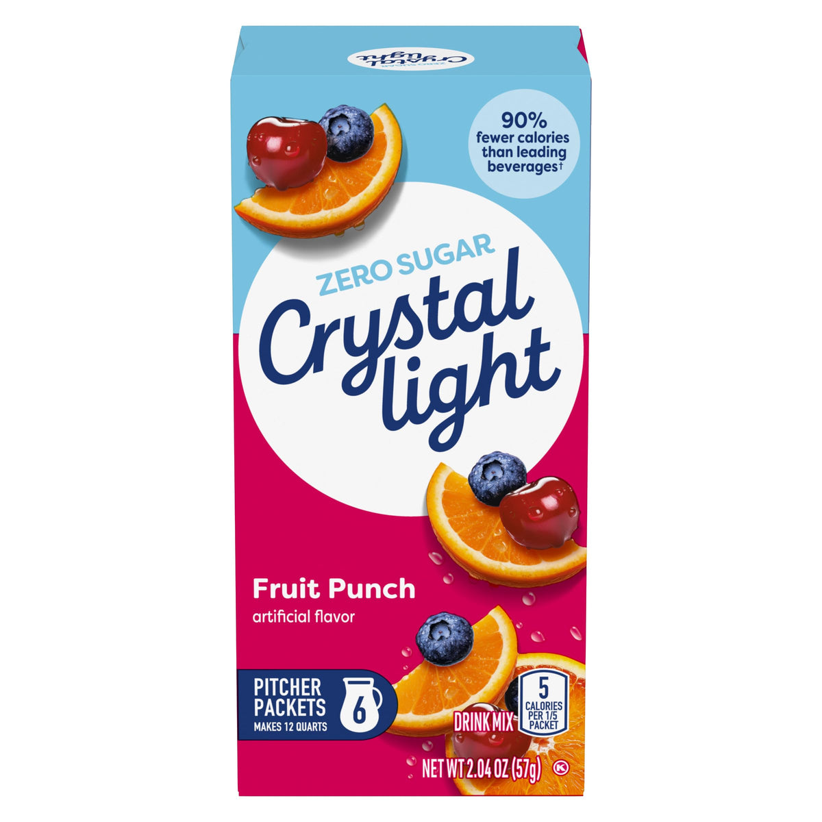 Crystal Light Fruit Punch Powdered Drink Mix – 72 Pack (12 Canisters of 6 Pitcher Packets) | 5 Calories per Serving