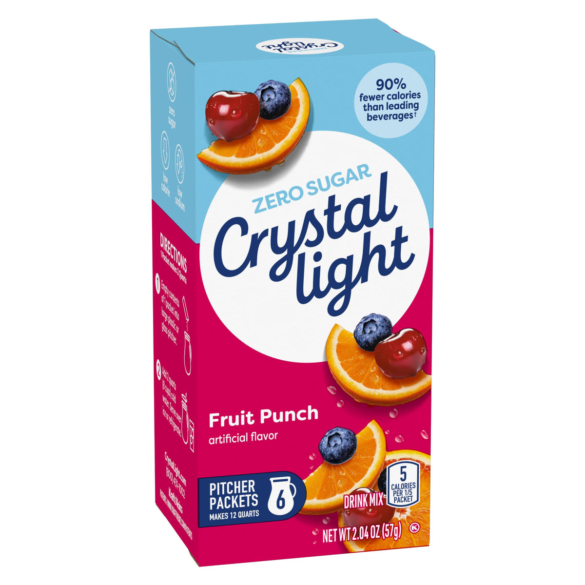 Crystal Light Fruit Punch Powdered Drink Mix – 72 Pack (12 Canisters of 6 Pitcher Packets) | 5 Calories per Serving