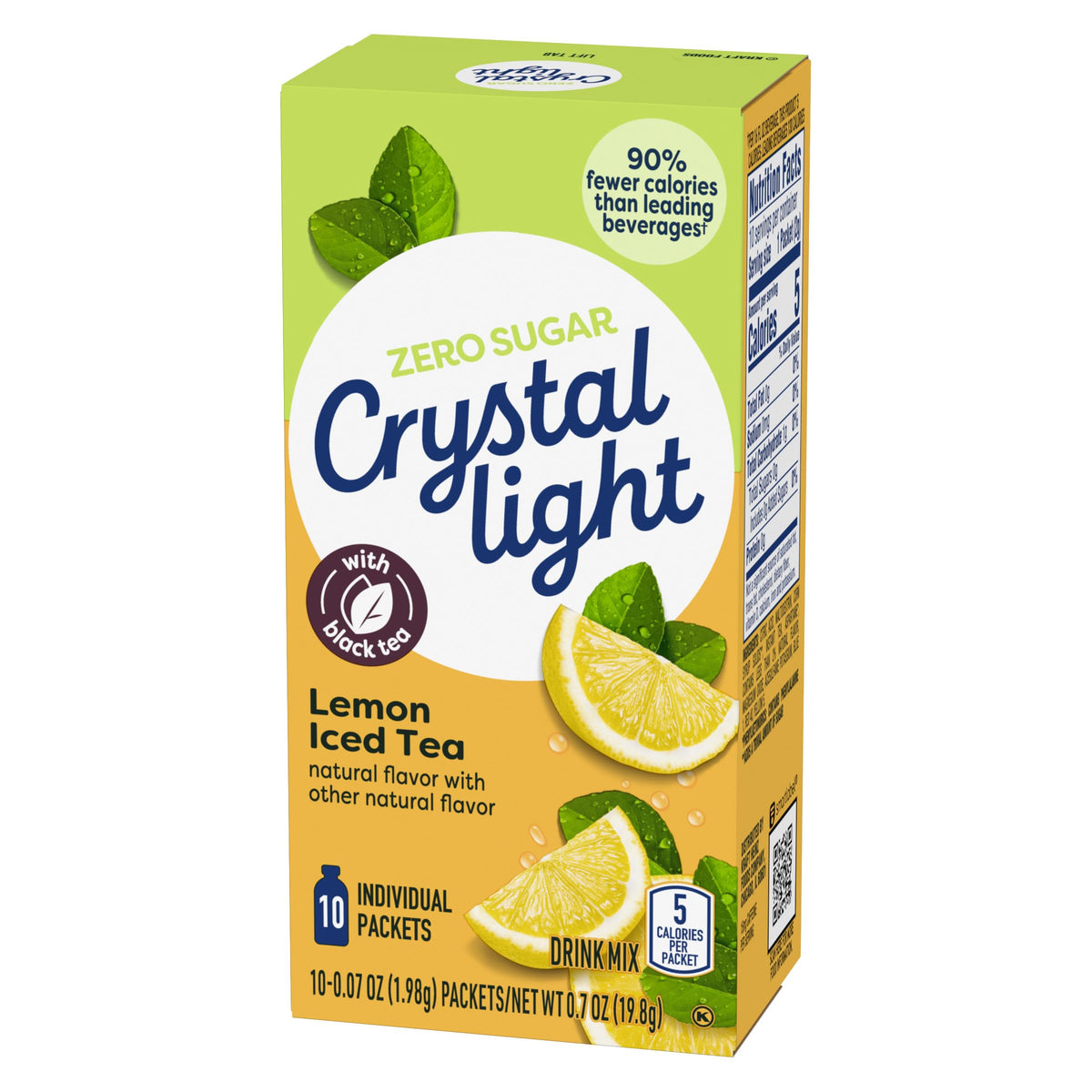 Crystal Light Lemon Iced Tea On-the-Go Packets | 120 Count, 12 Boxes