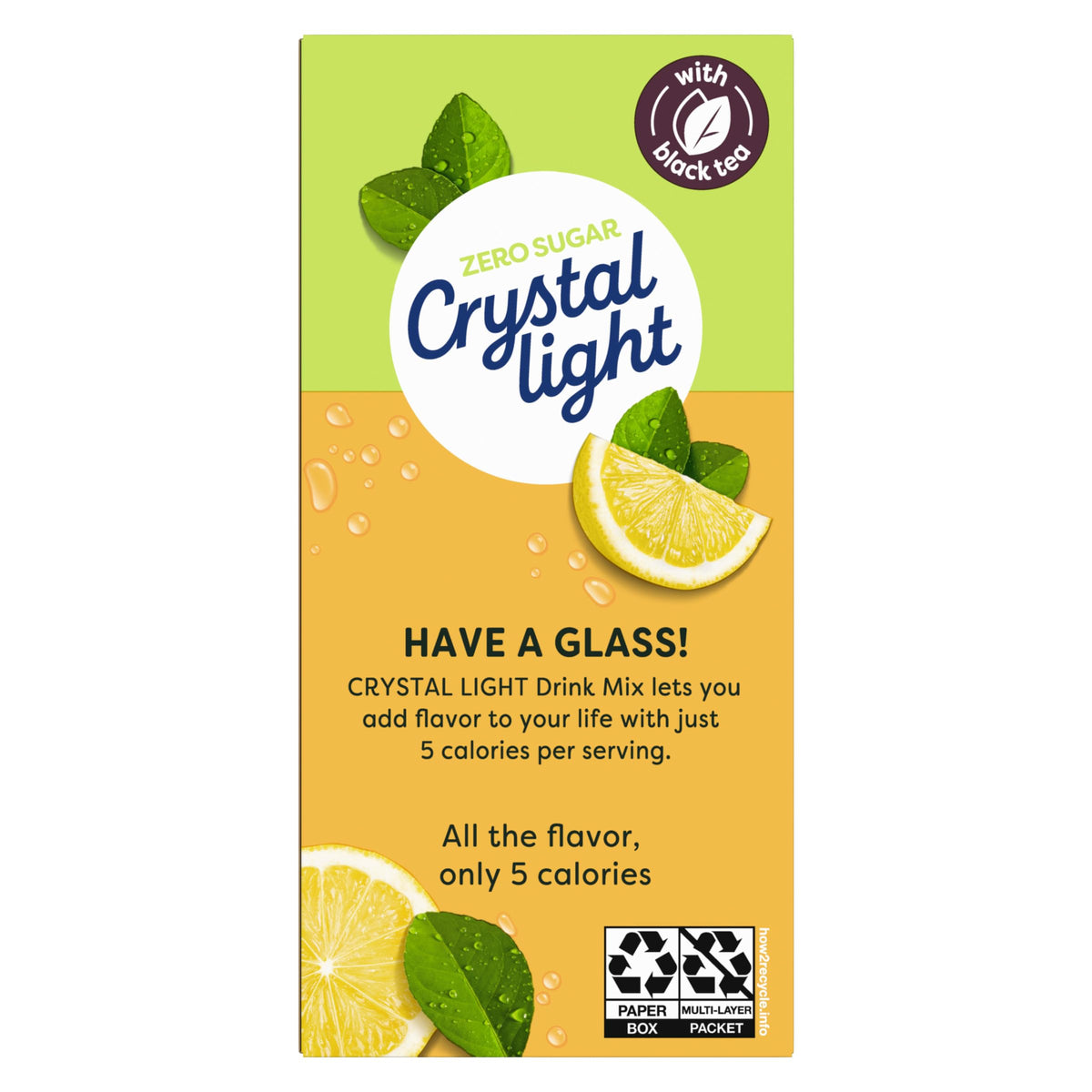 Crystal Light Lemon Iced Tea On-the-Go Packets | 120 Count, 12 Boxes
