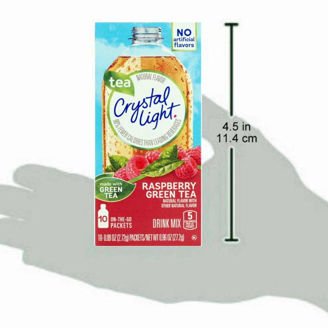 Crystal Light On The Go Raspberry Green Tea – 6 Boxes (10-Pack Each)