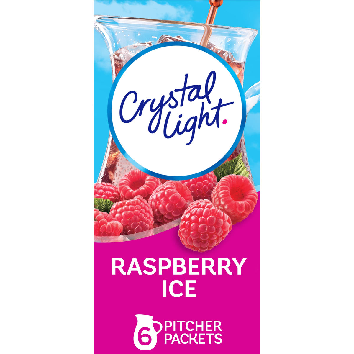 Crystal Light Raspberry Ice Sugar-Free Powdered Drink Mix – 5 Calories per Serving, 72 Pitcher Packets (Pack of 12)