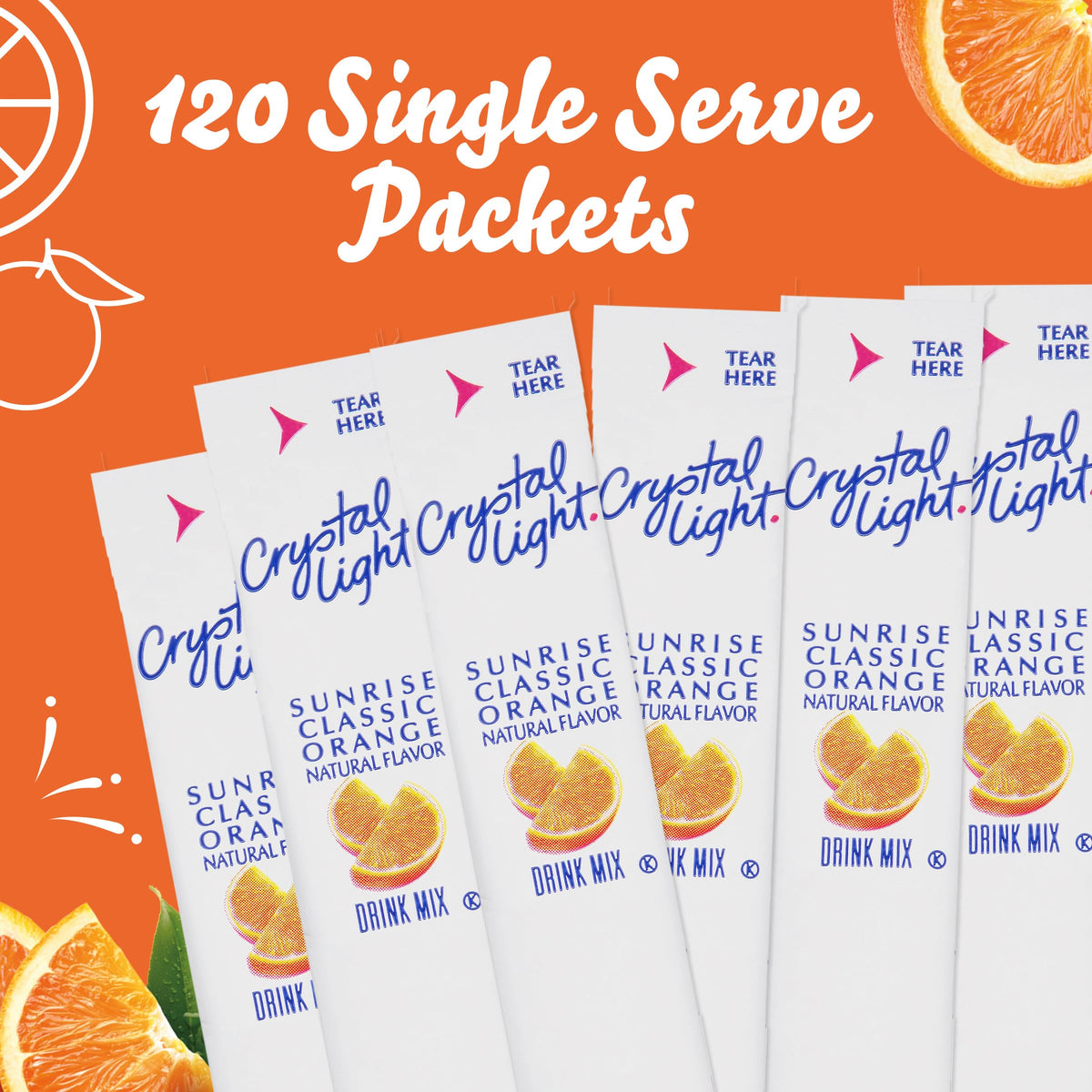 Crystal Light Sunrise Orange On-The-Go Sugar-Free Drink Mix – 120 Count