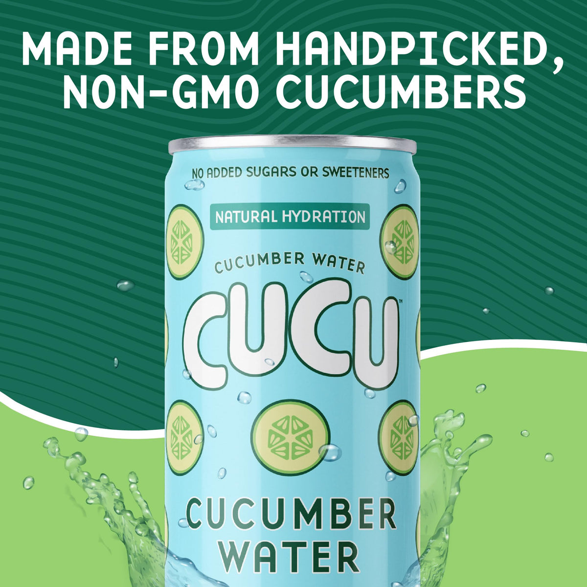 CUCU Pressed Cucumber Water – Real Juice from Fresh Cucumbers, Vitamin C & Electrolytes – No Sugar Added, Non-GMO – 11 oz Can, 12-Pack