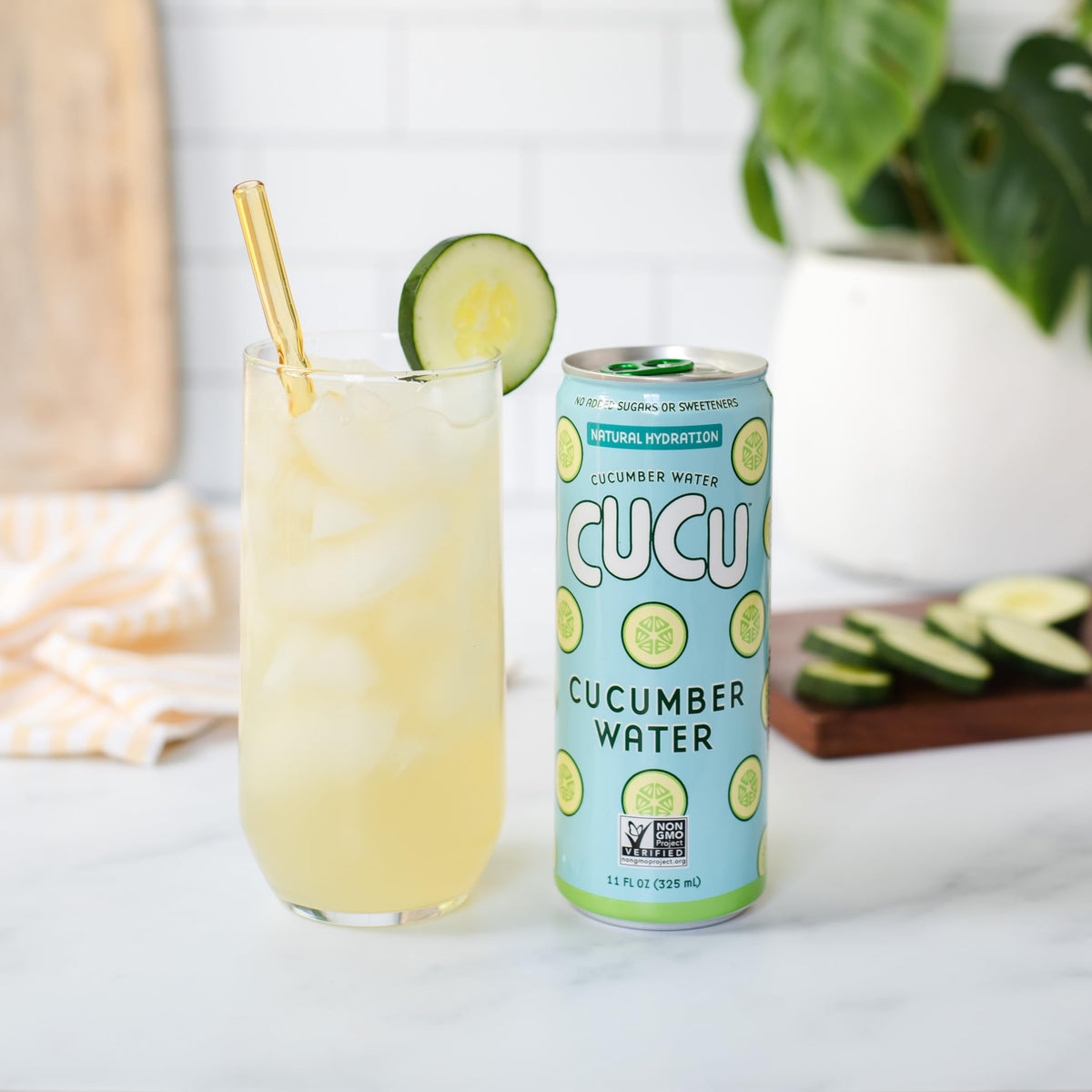 CUCU Pressed Cucumber Water – Real Juice from Fresh Cucumbers, Vitamin C & Electrolytes – No Sugar Added, Non-GMO – 11 oz Can, 12-Pack