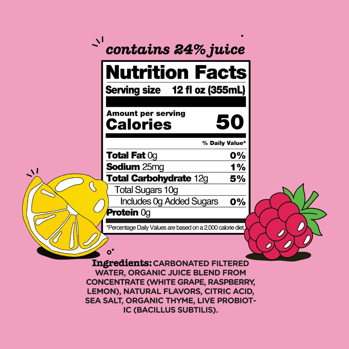 Culture Pop Soda: Sparkling Raspberry Lemonade with Probiotics – Low Sugar, Non-GMO, 12 oz (Pack of 12)