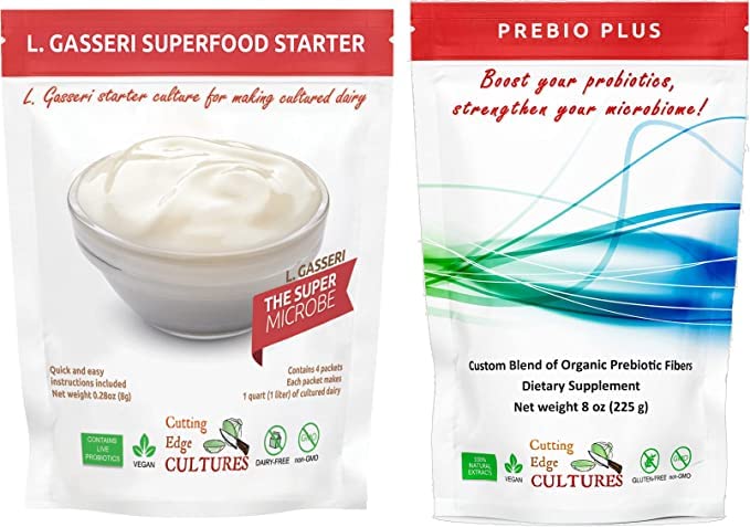 Cutting Edge Cultures L. Gasseri SuperFood Starter + Prebio Plus – Probiotic Cultured Dairy Kit