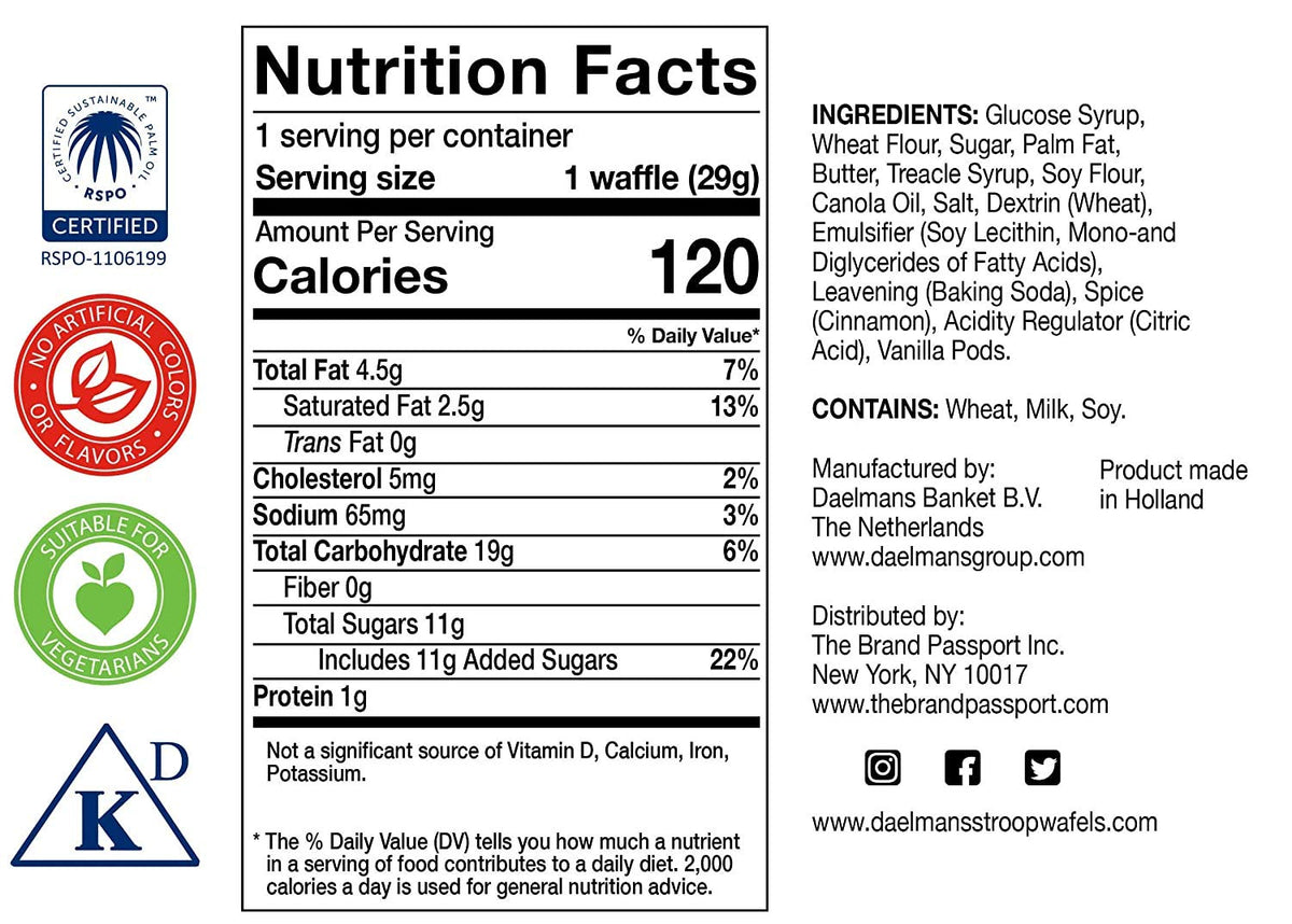 Daelmans Caramel Stroopwafel – The Original Dutch Waffle Cookies, 24 Count