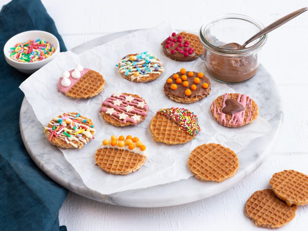 Daelmans Mini Caramel Stroopwafels – Individually Wrapped Dutch Waffle Cookies, 200 Count Box