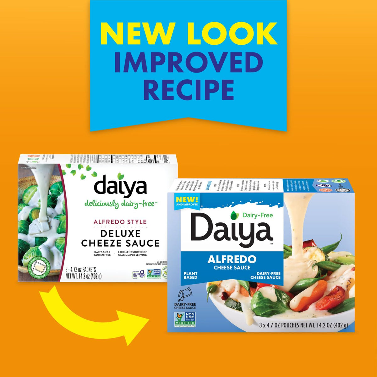 Daiya Dairy Free Alfredo Cheese Sauce – Creamy Plant-Based, 14.2 oz (8-Pack)