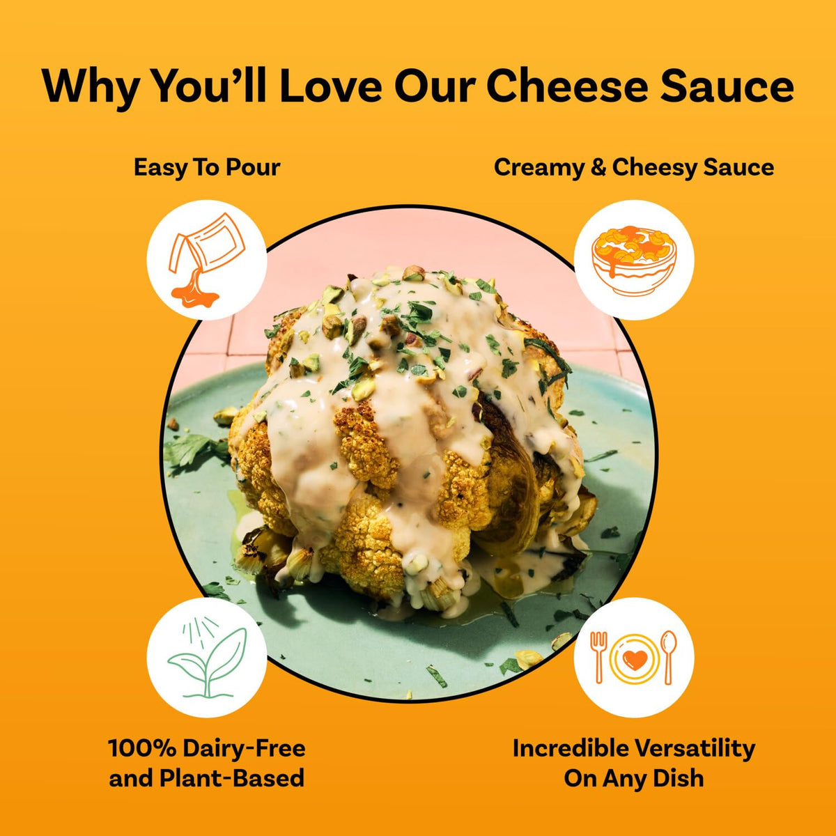 Daiya Dairy Free Cheddar Cheese Sauce – Plant-Based Creamy & Cheesy (14.2 oz Pack of 8)