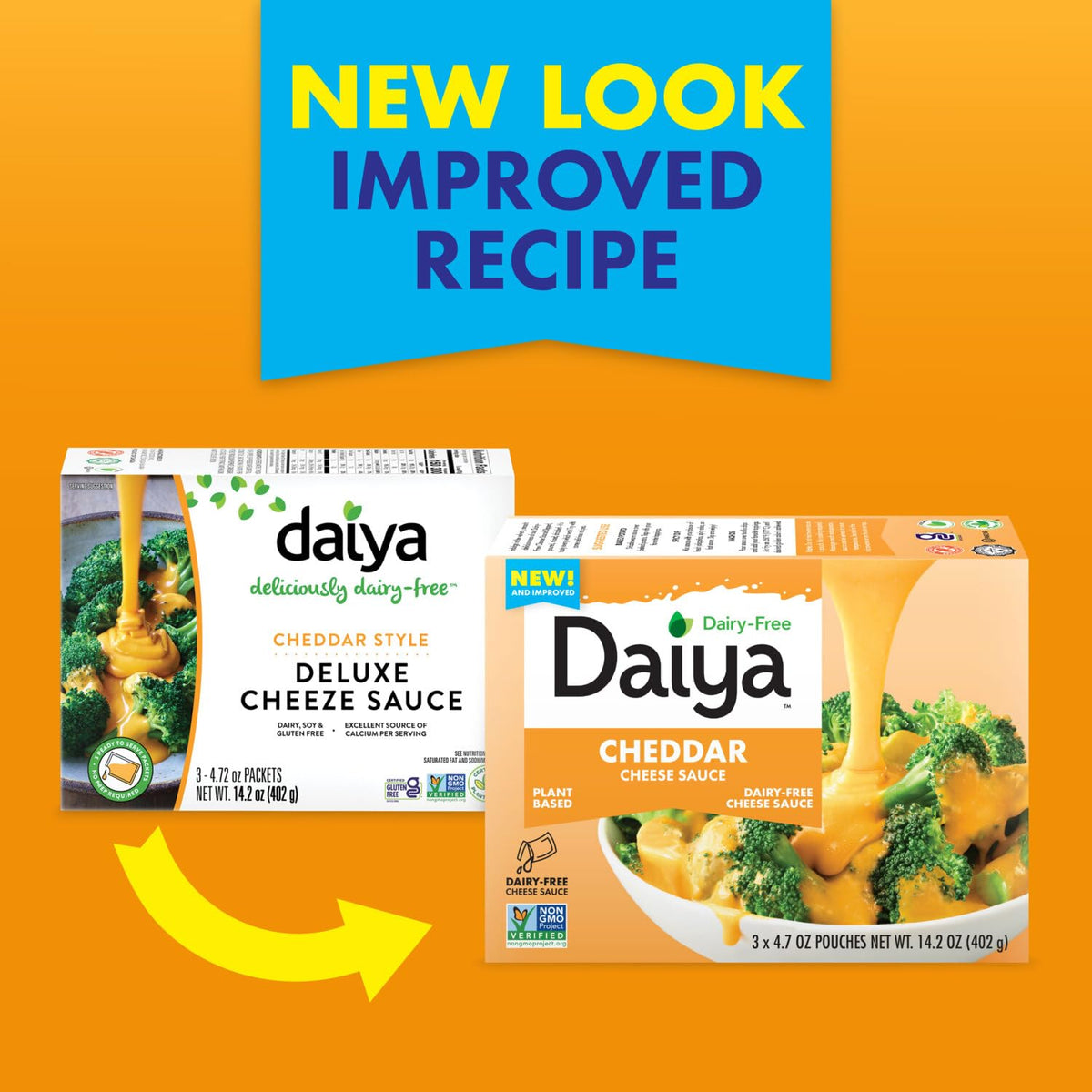 Daiya Dairy Free Cheddar Cheese Sauce – Plant-Based Creamy & Cheesy (14.2 oz Pack of 8)