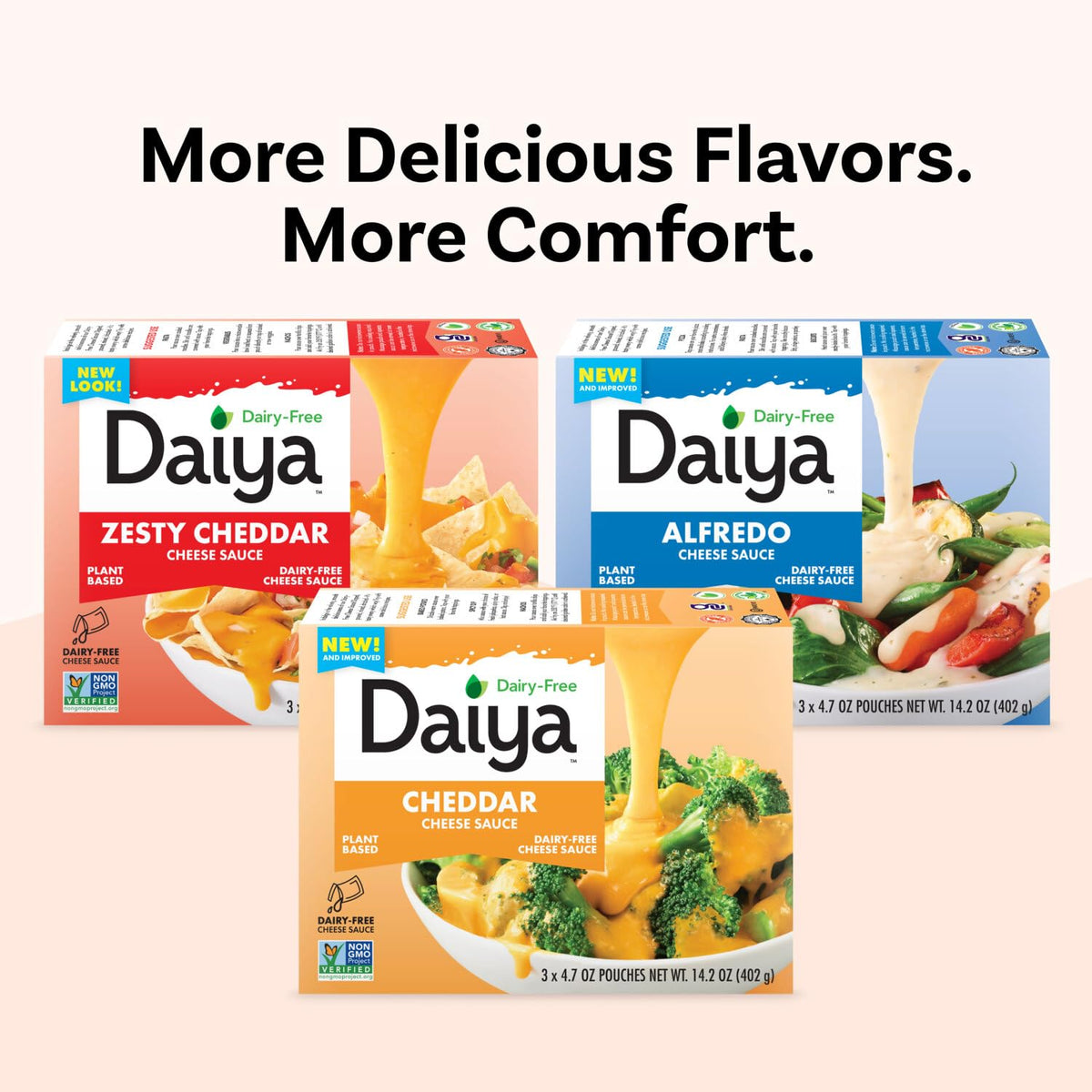 Daiya Dairy Free Cheddar Cheese Sauce – Plant-Based Creamy & Cheesy (14.2 oz Pack of 8)