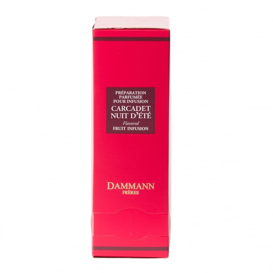 Dammann Freres Nuit d'été Tea Bags – Premium French Hibiscus & Berry Herbal Tea, 24 Ct