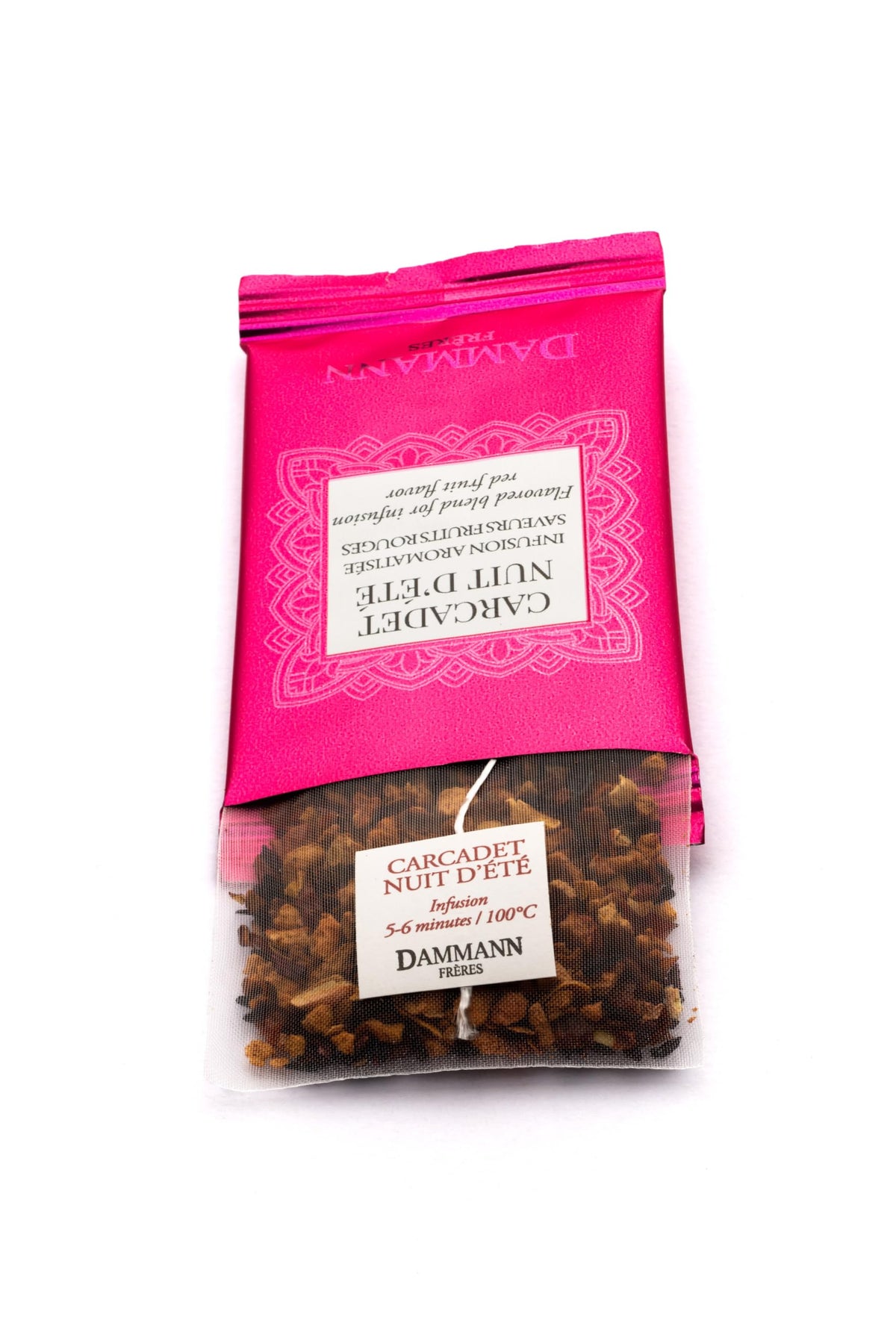 Dammann Freres Nuit d'été Tea Bags – Premium French Hibiscus & Berry Herbal Tea, 24 Ct