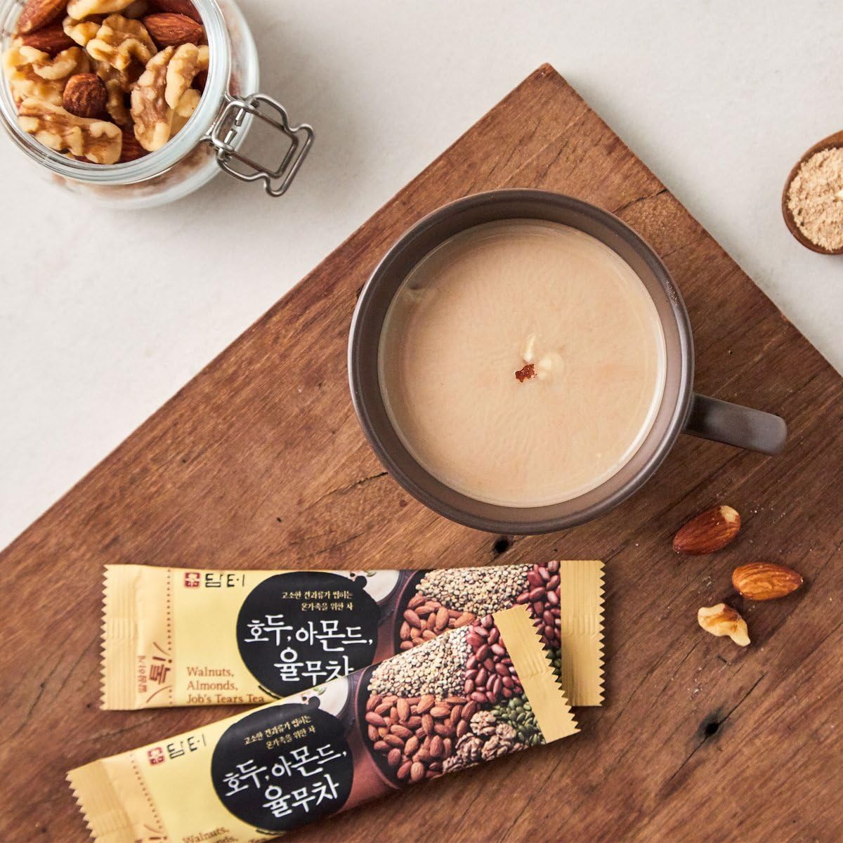 Damtuh Walnut Almond Adlay Tea Zero Sugar – Caffeine-Free Latte-Style Drink Mix