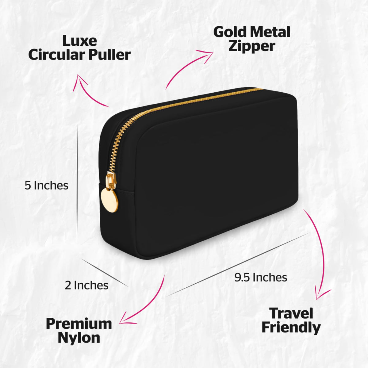 DANCOUR Small Makeup Bag For Purse - Makeup Bag Small Cosmetic Bag For Purse - Mini Pouch Travel Makeup Bag Zipper Pouches Makeup Pouch Mini Organizer For Women and Girls (Black)