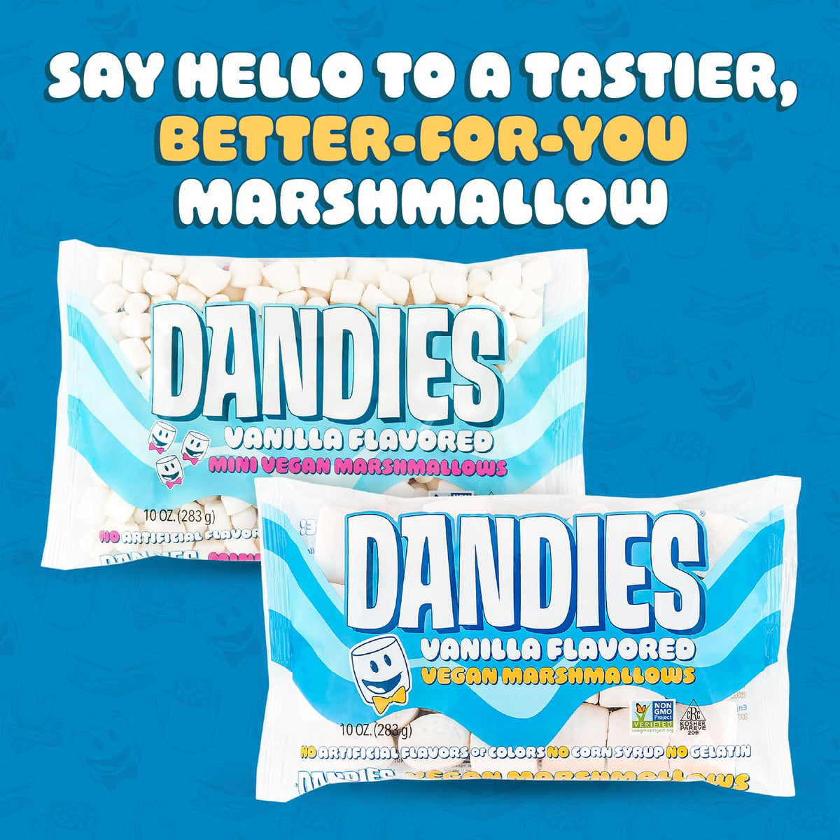 DANDIES Original Vegan Marshmallows – 6 Pack | No Gelatin, No Artificial Flavors