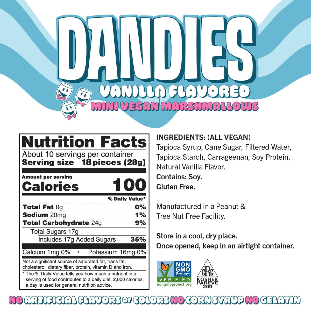 Dandies Mini Vegan Marshmallows – Gelatin-Free, No Artificial Flavors or Dyes, Perfect for Roasting & S'mores (4 Pack)