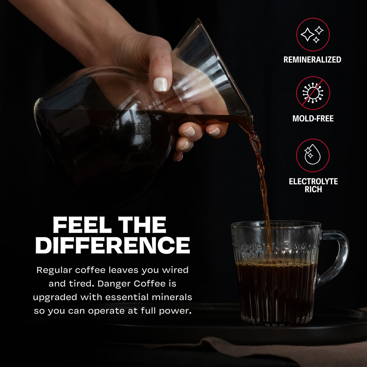Danger Coffee by Dave Asprey – Remineralized, Mold-Free Whole Bean Coffee, Medium Roast (10.9 oz)
