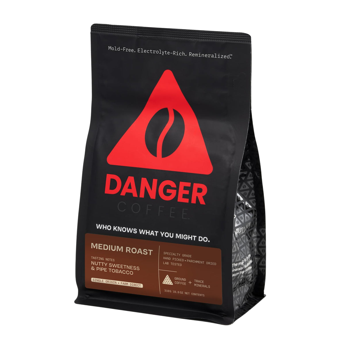 Danger Coffee by Dave Asprey — Remineralized, Mold-Free Ground Coffee, Medium Roast, 10.9 Ounce