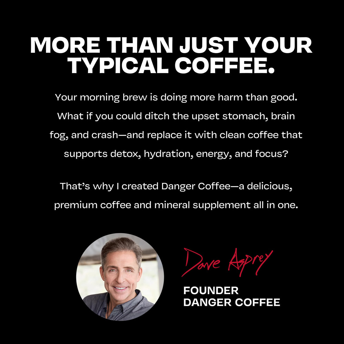 Danger Coffee by Dave Asprey — Swiss Water Decaf Ground Coffee, Medium Roast, 10.9 oz