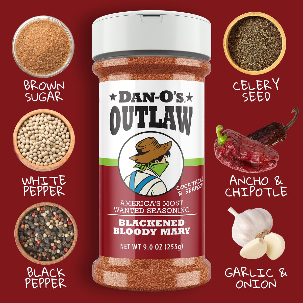 Dan-O's Outlaw 3-Bottle Seasoning Set: Butter Dust, Butter Steak & Blackened Bloody Mary