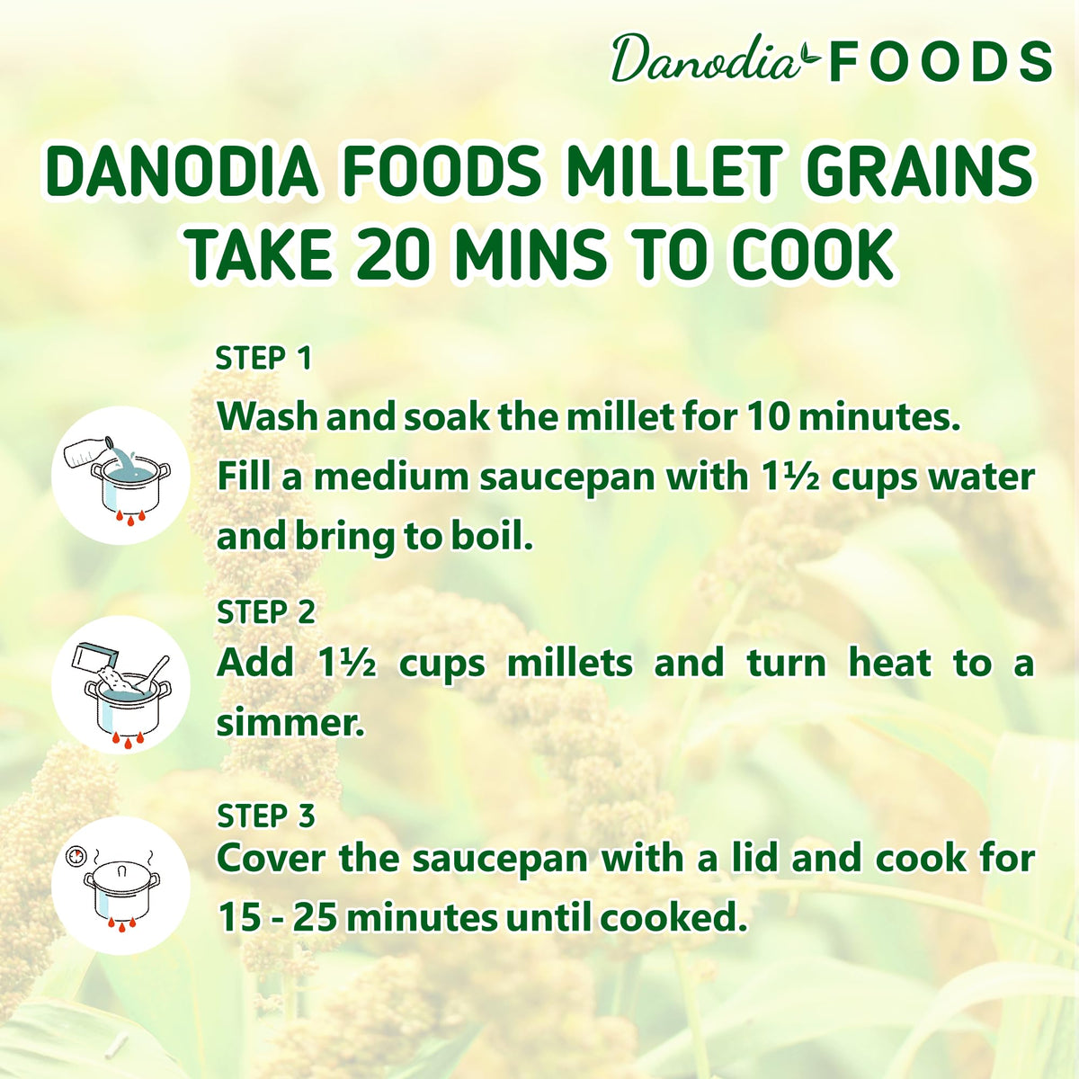 Danodia Foods Finger Millet (Ragi) – Organic, Gluten-Free, 2lb (950g) | Rich in Calcium, Iron & Fiber