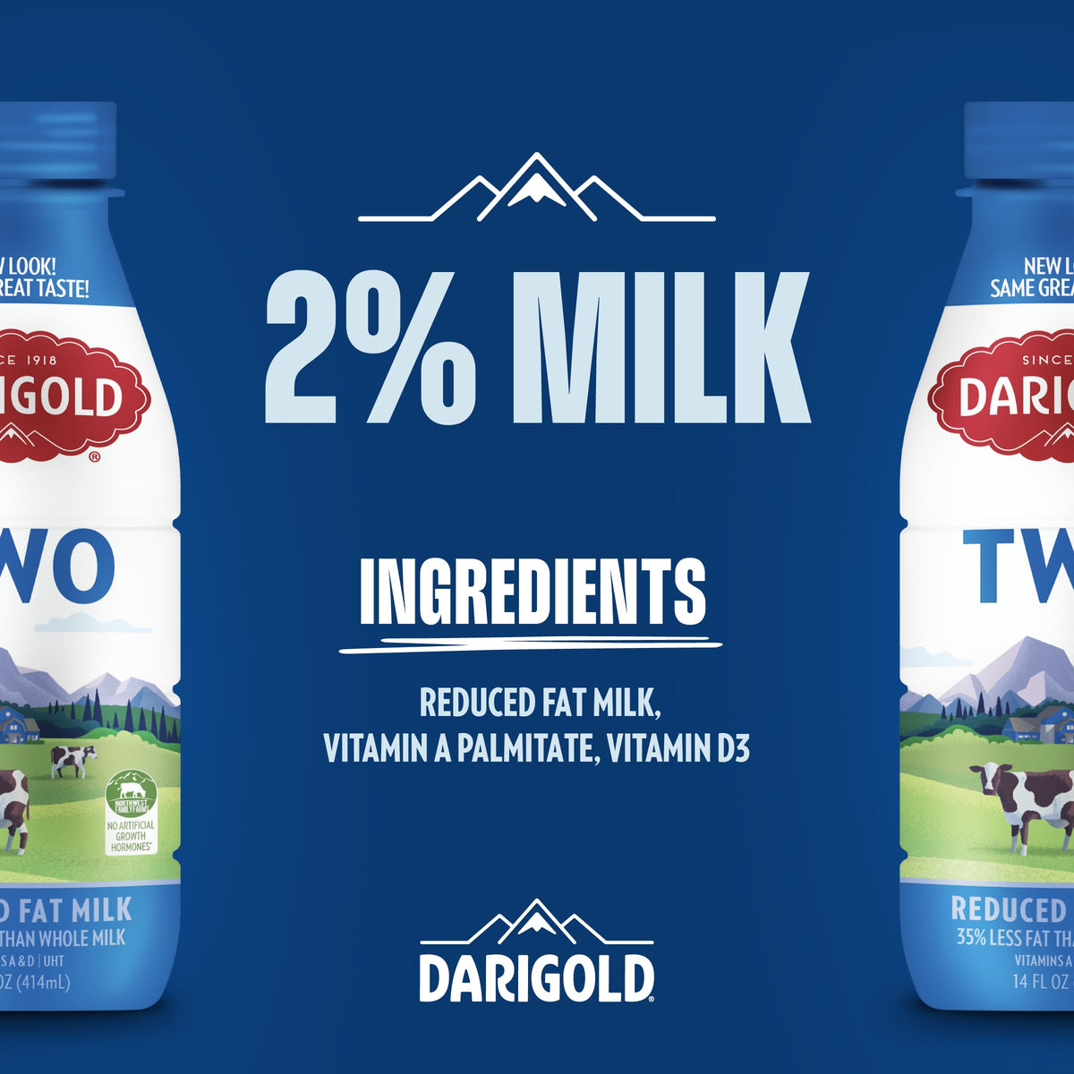 Darigold Milk 2 Percent, Shelf-Stable 14oz — 12 Pack, 15g Protein, rbST-Free