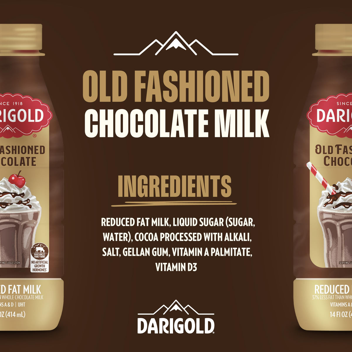 Darigold Old Fashioned Chocolate Milk 2% - Shelf-Stable 14oz, 12-Pack