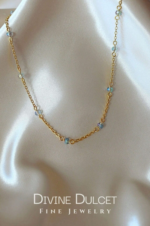 18K Chrome Crystal Chain Choker