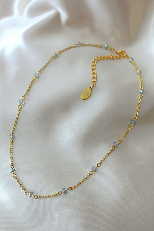 18K Chrome Crystal Chain Choker