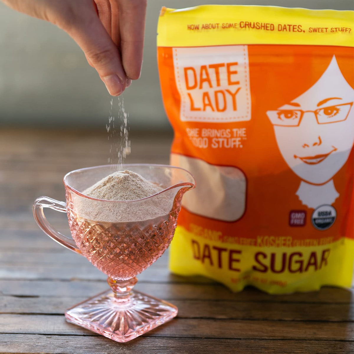 Date Lady Date Sugar – Organic 1 lb Whole Food Sweetener for Baking (2 Bags) | Vegan, Paleo, Gluten‑Free & Kosher